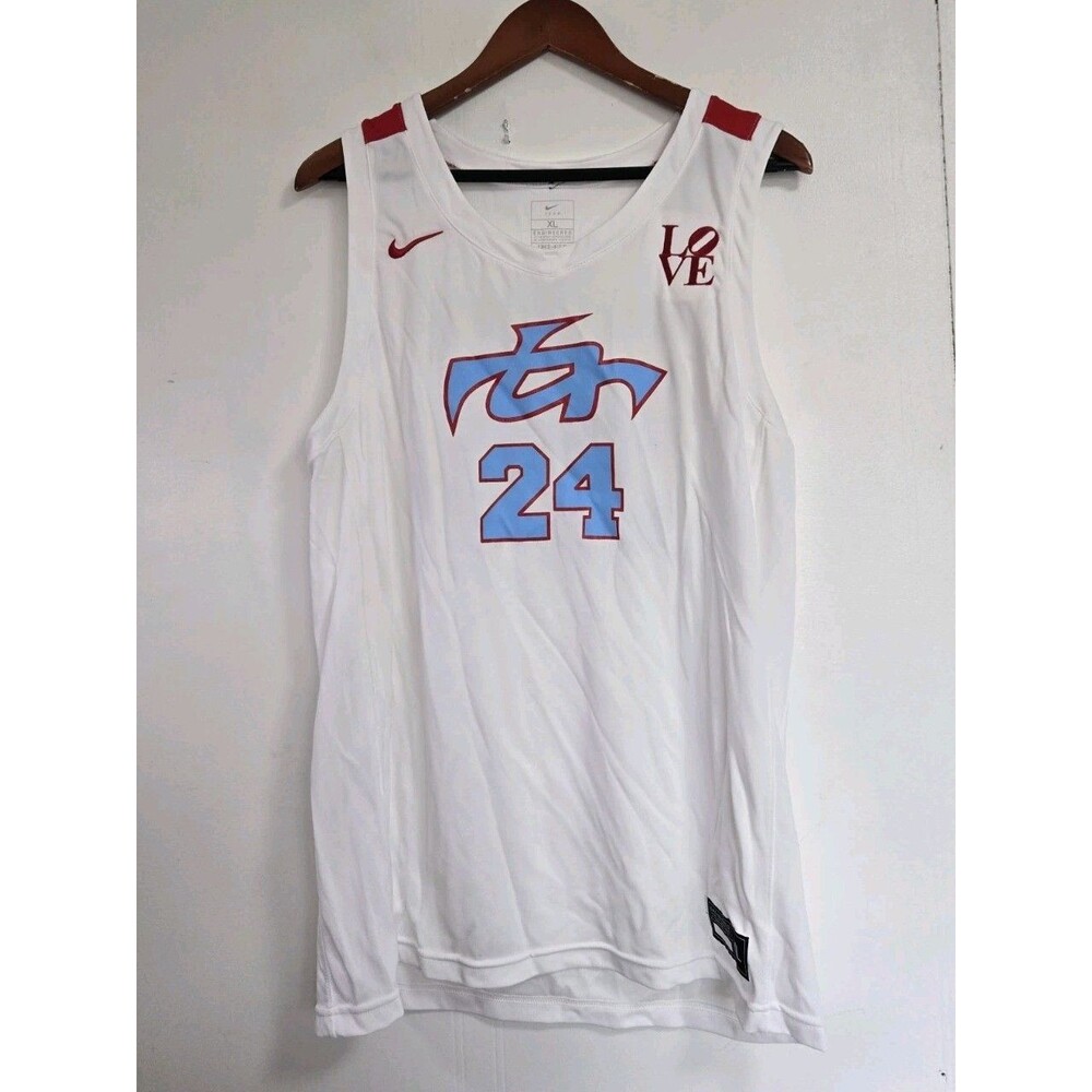 Nike Team Final Jersey Sz XL White #24 AAU Basketball Philadelphia